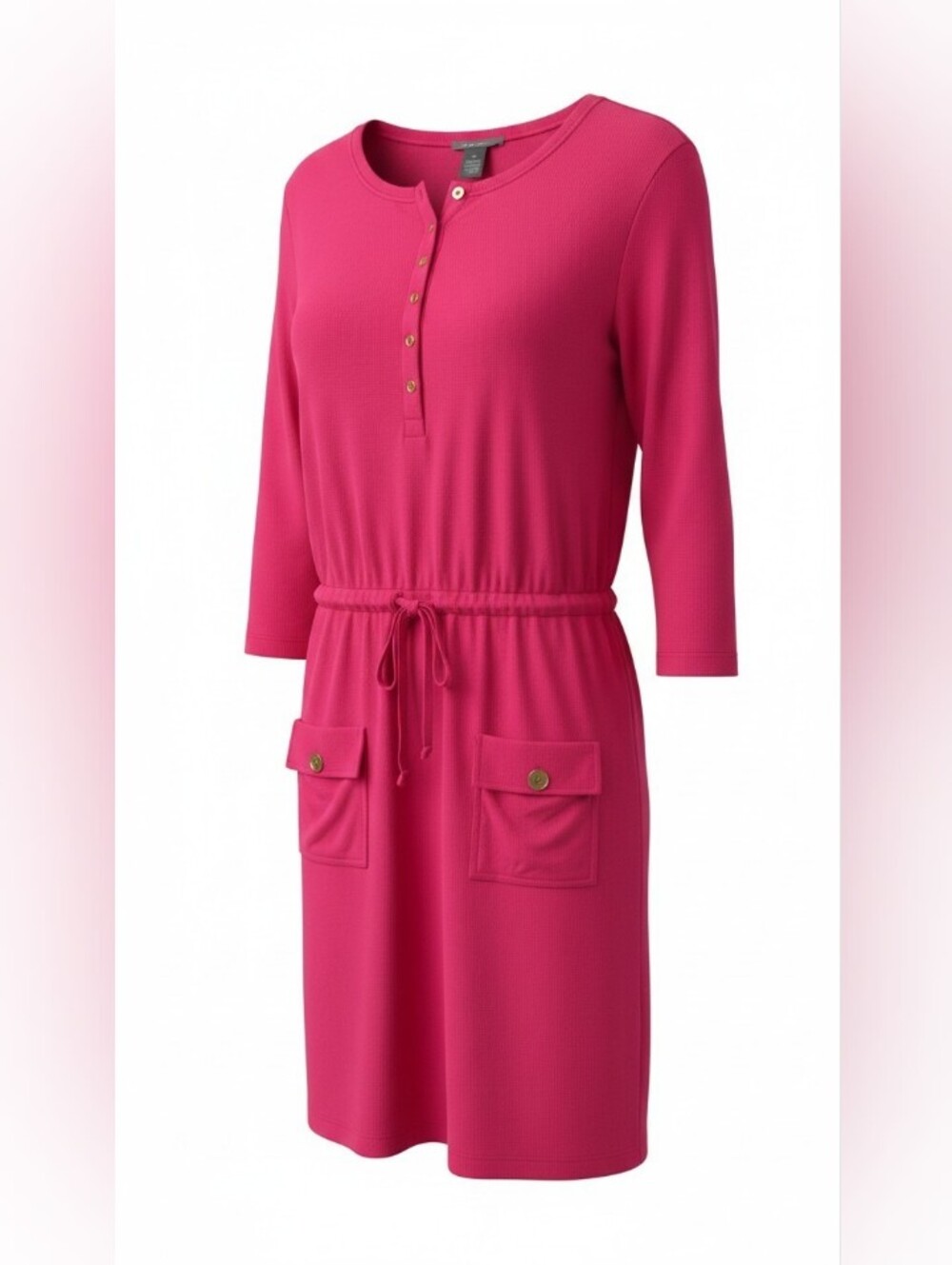 Chelsea & Theodore Red Berry Button-Front Knit Dress SZ 10